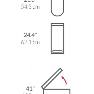  Simplehuman Slim basket, steel FPP, 45l, white - 6
