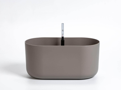 PLASTIA TOLITA Donica samonawadniająca prostokątna z wkładem 31x16 cm jasnoszary