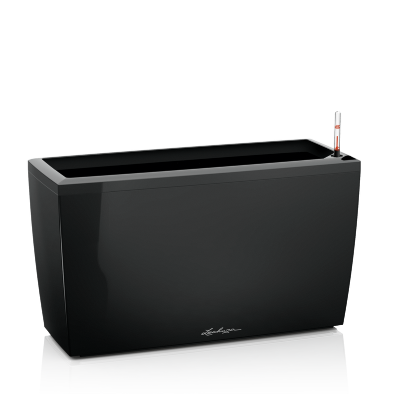  Lechuza Cararo Premium black gloss flowerpot