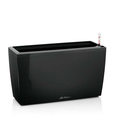  Lechuza Cararo Premium black gloss flowerpot