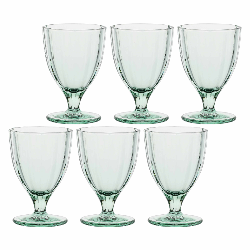  Set of 6 Rose&Tulipani Amami Light Green glasses 300 ml