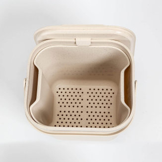 PLASTIA Kosz na bioodpady z wkładem 6 ltr kremowy - 4