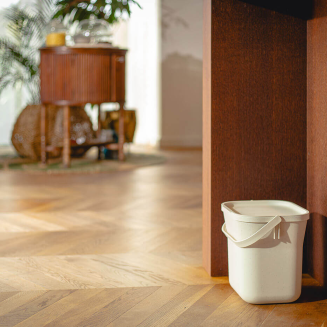 PLASTIA Kosz na bioodpady z wkładem 6 ltr kremowy - 8