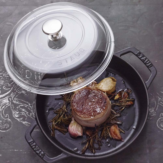 Cast iron frying pan with two handles and lid Staub - 28 cm, Black - 3