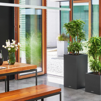  Lechuza Canto Stone planter 30 column graphite black - 10