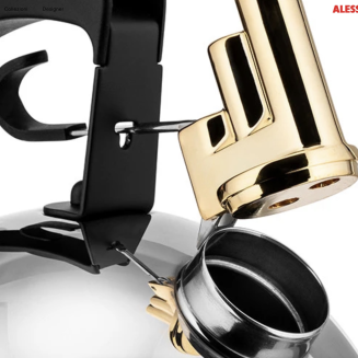  Officina Alessi 9091 kettle with brass whistle - 2