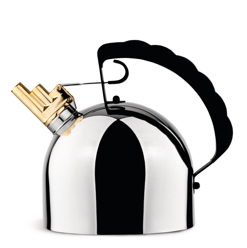  Officina Alessi 9091 kettle with brass whistle
