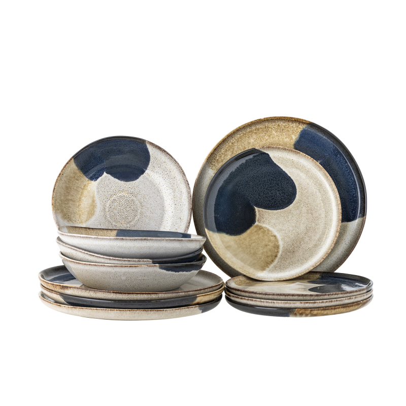 Zestaw porcelany obiadowy Bloomingville Jules 12 szt.