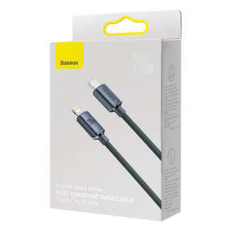 Kabel USB-C do Lightning Baseus Crystal, 20W, PD, 1.2m (czarny) - 5