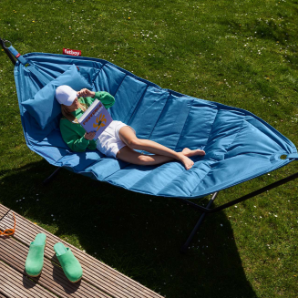 Fatboy Headdemock Jeans Light Blue hammock with black stand - 6