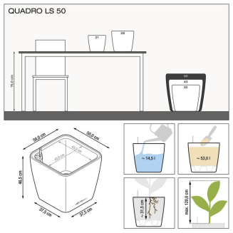 Lechuza Quadro Premium LS 21 flowerpot | 28 | 35 | 43 | 50 silver metallic - 8
