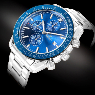 Zegarek Męski Giewont Chronograph Sapphire Srebrno Niebieski GW8720-B3 - 2