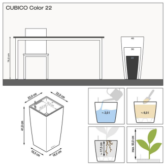  Lechuza Cubico Color 22 flowerpot | 30 | 40 gray slate - 6