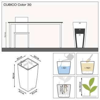  Lechuza Cubico Color 22 flowerpot | 30 | 40 gray slate - 7