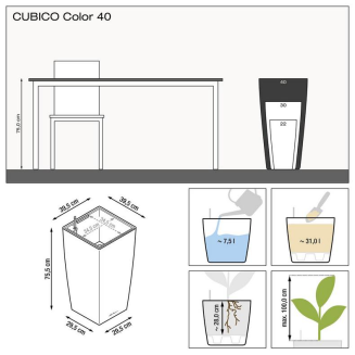  Lechuza Cubico Color 22 flowerpot | 30 | 40 gray slate - 8