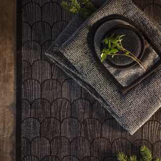  Lapuan Kankurit Onni black-linen cosmetic washer - 2