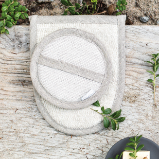  Lapuan Kankurit Onni black-linen cosmetic washer - 3