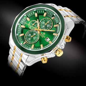 Zegarek Męski Giewont Chronograph Sapphire Srebrno Zielony GW7290-B7 - 2