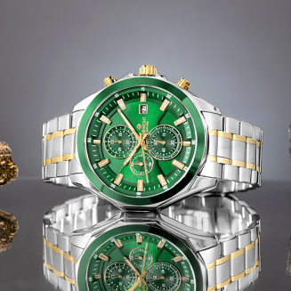 Zegarek Męski Giewont Chronograph Sapphire Srebrno Zielony GW7290-B7 - 5