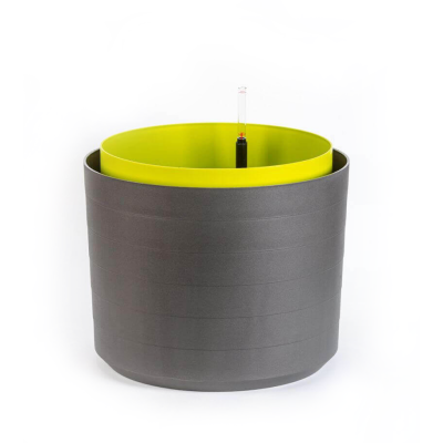 Duża donica samo-nawadniająca okrągła Urbalive Berberis 46 cm szaro-brązowy