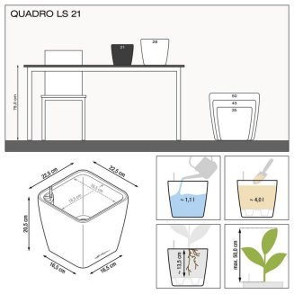  Lechuza Quadro Premium LS 21 flowerpot | 28 | 35 | 43 | 50 white gloss - 5