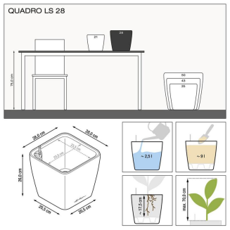  Lechuza Quadro Premium LS 21 flowerpot | 28 | 35 | 43 | 50 white gloss - 6