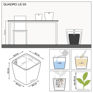  Lechuza Quadro Premium LS 21 flowerpot | 28 | 35 | 43 | 50 white gloss - 7