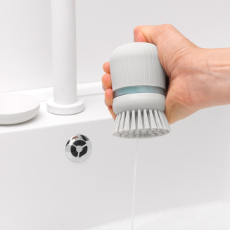  Brabantia Sink Side dishwashing brush with liquid dispenser, light gray - 11