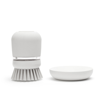  Brabantia Sink Side dishwashing brush with liquid dispenser, light gray - 3