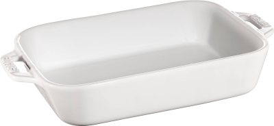  Staub rectangular ceramic platter - 1.1 ltr, white