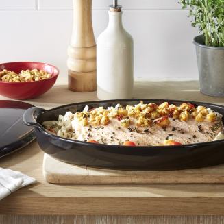  Emile Henry Papillote steamer for fish, 42 x 25 cm, black - 6