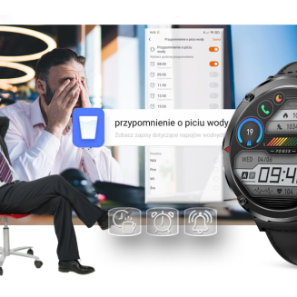 Smartwatch Gravity GT21-3 + Czarny Pasek Silikonowy - 19