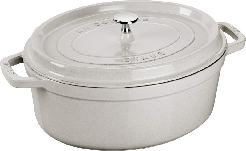  Staub oval cast iron pot - 5.5 ltr, white truffle