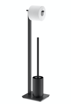 Zack Carvo toilet paper and brush stand, black