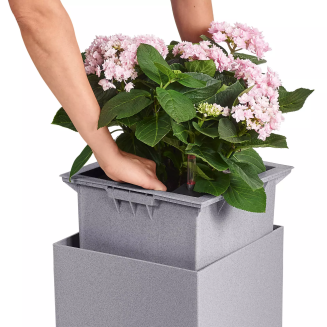  Lechuza Canto Stone 40 cube sand beige flowerpot - 4
