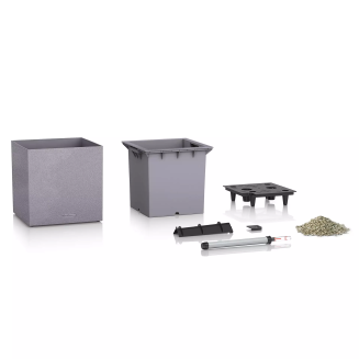  Lechuza Canto Stone 40 cube sand beige flowerpot - 2