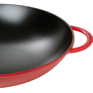  Staub cast iron wok with lid - Red, 37 cm - 2