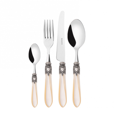 Zestaw sztućców obiadowych Casa Bugatti Oxford Ivory/Old Silver 24 szt.