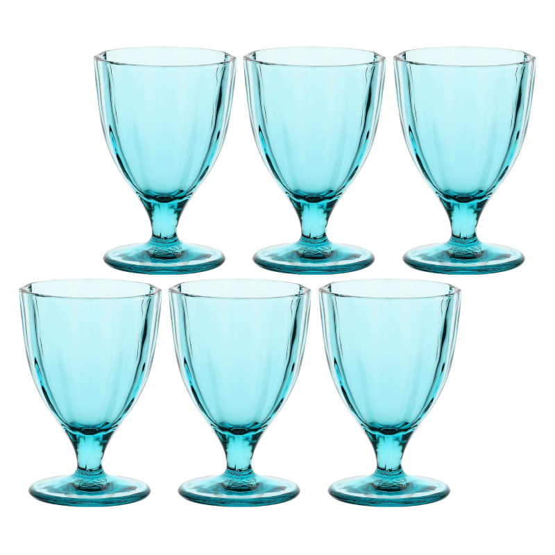  Set of 6 Rose&Tulipani Amami Turquoise glasses, 300 ml