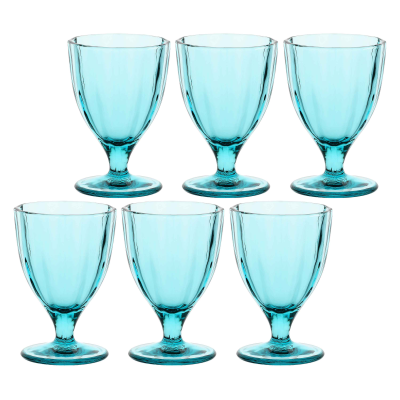  Set of 6 Rose&Tulipani Amami Turquoise glasses, 300 ml