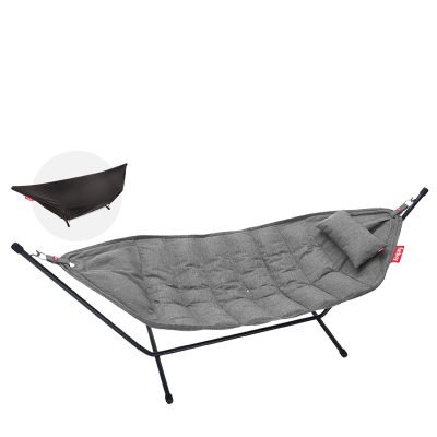  Fatboy Headdemock Superb Deluxe Rock Gray hammock with black stand