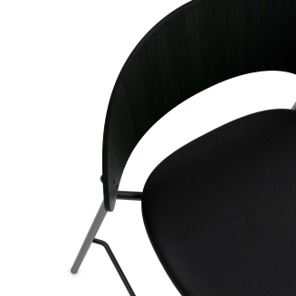 Eva Solo Dosina stool black oak & black leather 65 cm - 3