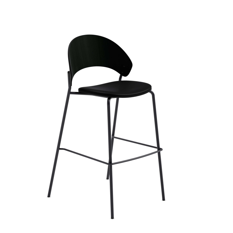 Eva Solo Dosina stool black oak & black leather 65 cm