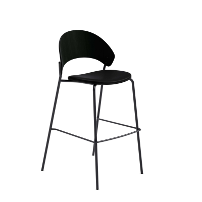 Eva Solo Dosina stool black oak & black leather 65 cm
