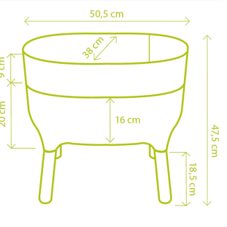 Kwietnik Plastia Urbalive 48x50x38 cm zielony - 6