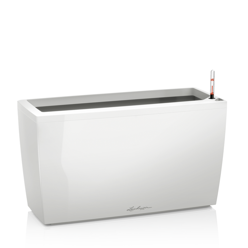  Lechuza Cararo Premium flowerpot, white gloss