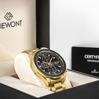 Zegarek Męski Giewont Chronograph Sapphire Złoto Czarny GW7290-B4 - 7