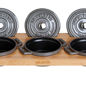  Wooden stand for 3 Mini Cocotte Staub - Brown - 2
