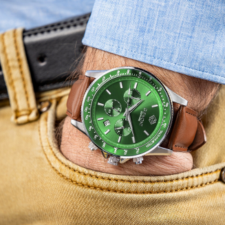 Zegarek Męski Giewont Chronograph Sapphire Brązowo Zielony GW3520-A6 - 3