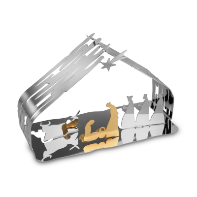 Alessi polished steel Christmas nativity scene